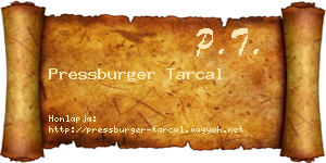 Pressburger Tarcal névjegykártya
